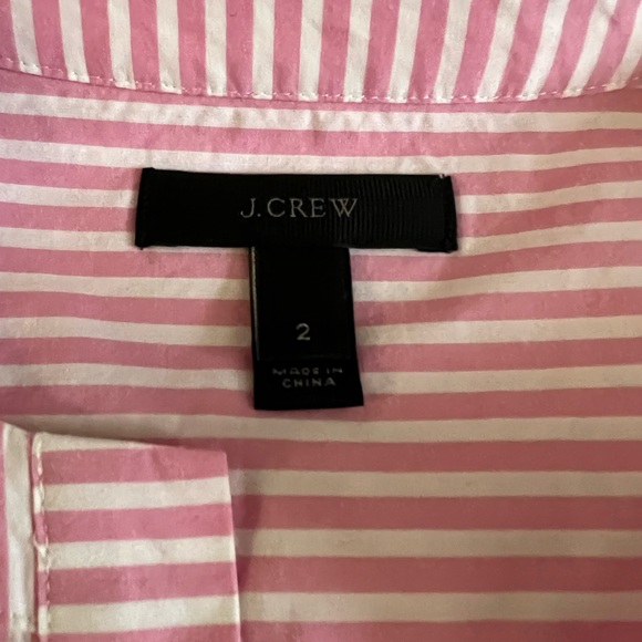 J. Crew Pink Striped Bell Sleeve Top / Tunic - Picture 8 of 9